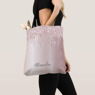 Bolsa Tote Derramamento com lente rosa dourado nome ombre