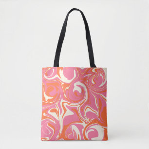 Bolsa Tote Derramar - Rosa, Laranja e Creme