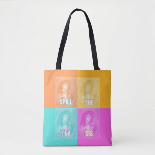 Bolsa Tote "Derramar the Tea Sis" (retrato vintage de pop de 