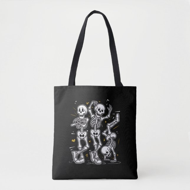 Bolsa Tote Desafio de Dança dos Esqueletos Dançantes Hallowee (Frente)