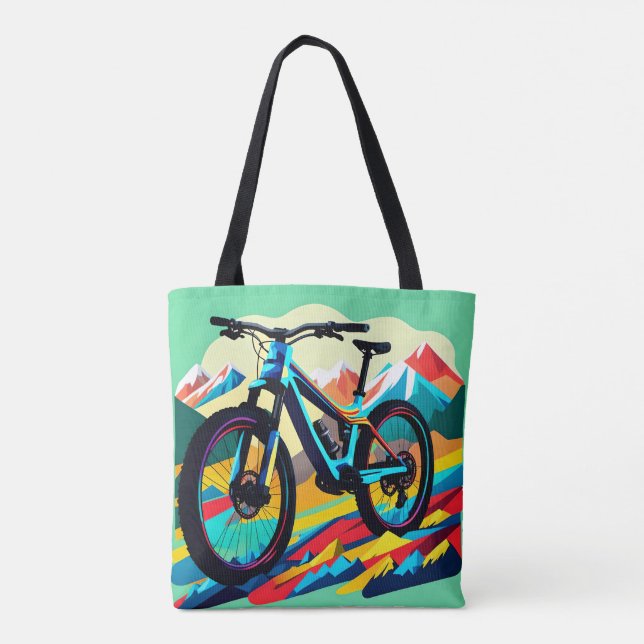 Bolsa Tote Descida Mountain Bike Art (Verso)