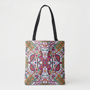 Bolsa Tote Descrição tradicional da arte popular,étnica,fundo