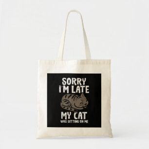 Bolsa Tote Desculpe, Eu Cheguei Atrasado De Gato Sentado Em M
