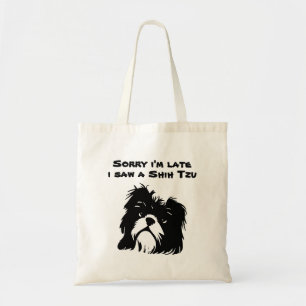 Bolsa Tote Desculpe o atraso, vi um Shih Tzu