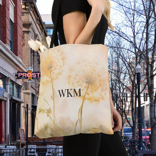 Bolsa Tote Desejos de Dente-de-Leão Monograma