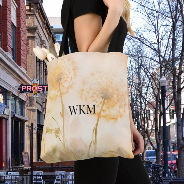 Bolsa Tote Desejos de Dente-de-Leão Monograma (Criador carregado)
