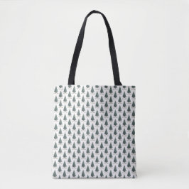 Bolsa Tote Desejos Festivos. Desenho de árvore de Natal