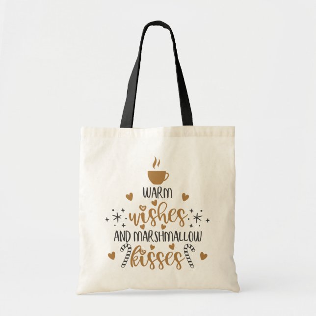 Bolsa Tote Desejos Quentes e Beijos de Marshmallow  (Frente)