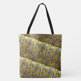 Bolsa Tote DESENHAR MODERN-abstrato com luz amarela-acastanha