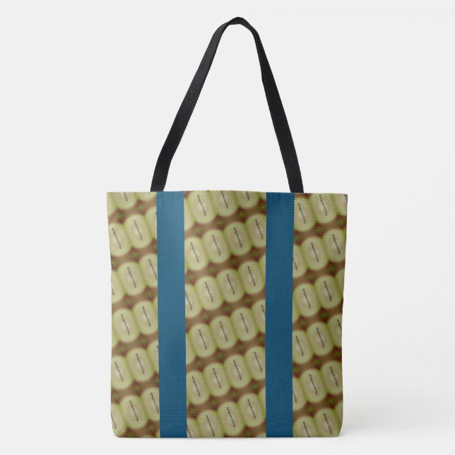 Bolsa Tote DESENHAR MODERN abstrato em amarelo azul (Frente)