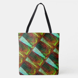 Bolsa Tote DESENHAR MODERN abstrato em verde-azul-vermelho-ve