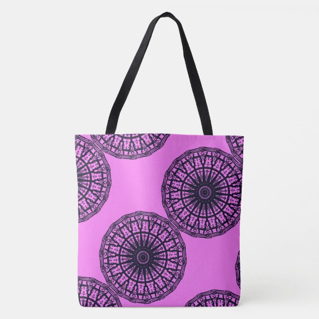 Bolsa Tote DESENHAR MODERN cor-de-rosa azul profunda: #FF7 (Frente)