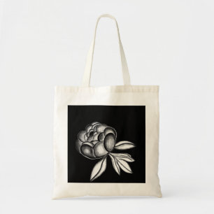 Bolsa Tote desenho a lápis de peônias