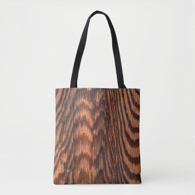 Bolsa Tote desenho abstrato de grão de madeira (Frente)