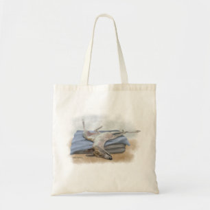 Bolsa Tote Desenho Animado de Greyhound Cinza Dormindo Divert