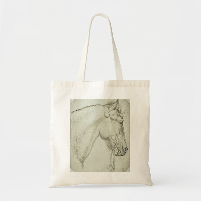 Bolsa Tote Desenho Animal de Belas Artes com Cabeça de Cavalo (Frente)