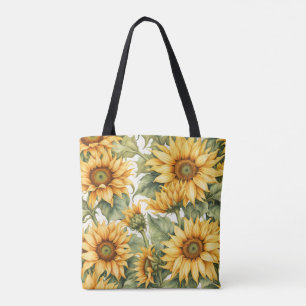 Bolsa Tote Desenho artístico de girassóis