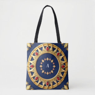 Bolsa Tote Desenho Circular Dourado