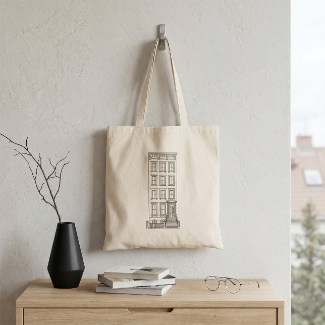 Bolsa Tote Desenho Clássico de Apartamento com Escada de Nova (Criador carregado)