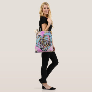 Bolsa Tote Desenho colorido, branco, de coração