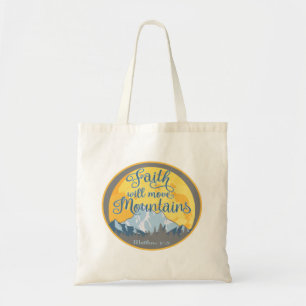 Bolsa Tote Desenho Cristão Fé Move Montanhas