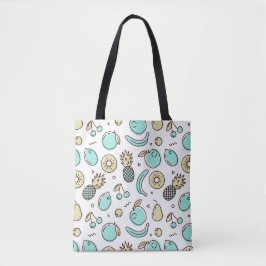 Bolsa Tote Desenho da Linha de Sumário do Padrão de Fruta Bon