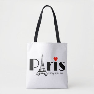 Bolsa Tote Desenho da Torre Eiffel de Paris