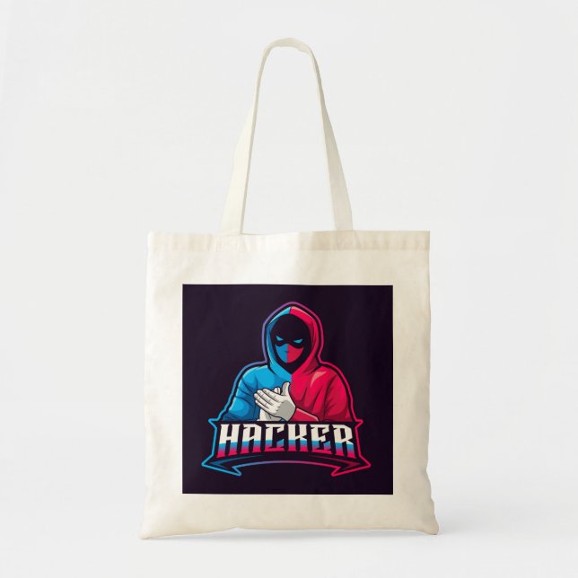 Bolsa Tote Desenho de Cartoon de Hacker legal (Frente)