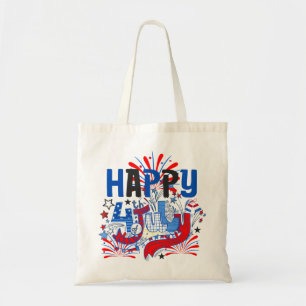 Bolsa Tote Desenho de Celebração Patriótica do 4 de Julho Fel