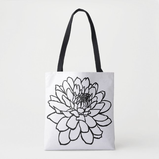 Bolsa Tote Desenho de Chrysanthemum (Frente)
