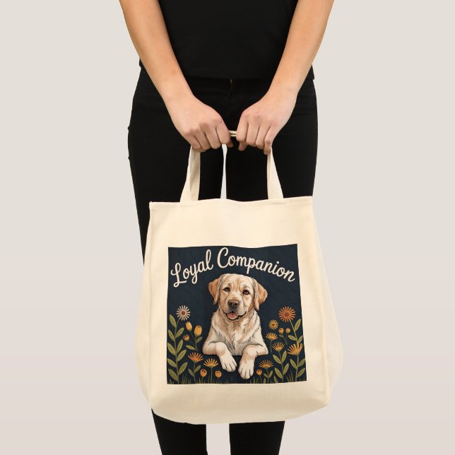 Bolsa Tote Desenho de Colcha de Labrador Retriever Dourado –  (Frente (produto))