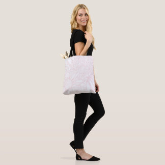 Bolsa Tote Desenho de Crisântemos Rosa com Nome