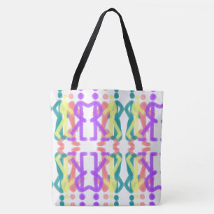 Bolsa Tote Desenho de Figuras Arco-íris