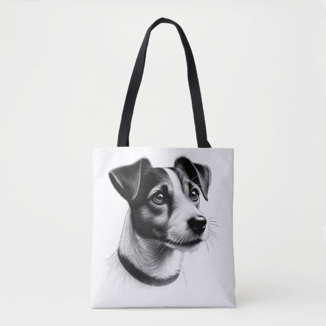 Bolsa Tote Desenho de Jack Russell Terrier (Frente)
