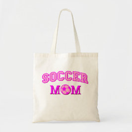 Bolsa Tote Desenho de Mãe de Futebol e Texto Todo Rosa