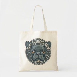 Bolsa Tote Desenho de Mãe Frenchie Azul Vintage Bulldog Franc