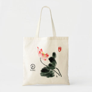 Bolsa Tote Desenho de mão livre florido do lotus