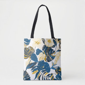 Bolsa Tote Desenho De Mão Tropical: Padrão Criativo Sem Olho