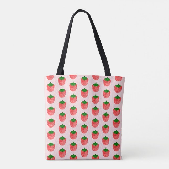 Bolsa Tote Desenho de Morango (Verso)