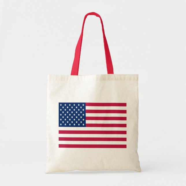 Bolsa Tote Desenho de Orgulho da Bandeira Americana dos EUA (Frente)