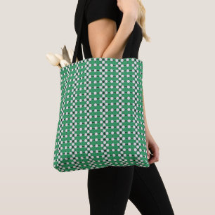 Bolsa Tote Desenho de Padrão Abstrato Geométrico Esmeralda 13
