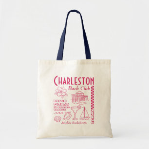 Bolsa Tote Desenho de Rabiscos de Festa de Solteira na Praia 