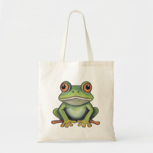 Bolsa Tote Desenho de sapo com lápis de cor