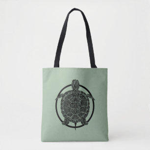 Bolsa Tote Desenho de Tartaruga - Série Círculo de Vida Sel