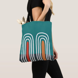 Bolsa Tote Desenho desenhado à mão em arco-íris boho