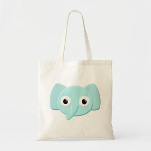 Bolsa Tote Desenho do Elefante Azul Bebê