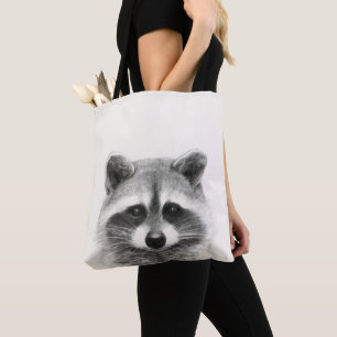Bolsa Tote Desenho do Lápis de Raccoon