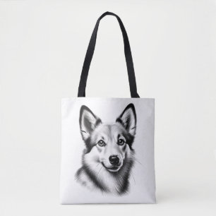 Bolsa Tote Desenho do Lundehund norueguês