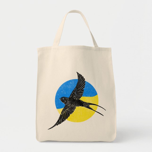 Bolsa Tote desenho em estilo ucraniano com Swallowtail  (Frente)