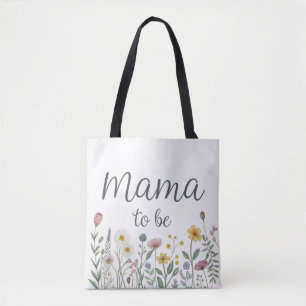 Bolsa Tote Desenho Floral Boho de Flores Silvestres Coloridas
